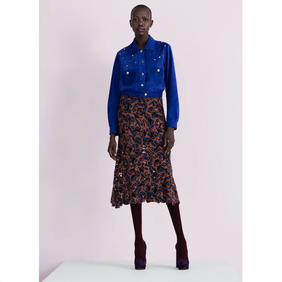 Saloni Embroidered Floral Lace Skirt, size 2. Fits like a size 0 - Picture 12 of 12